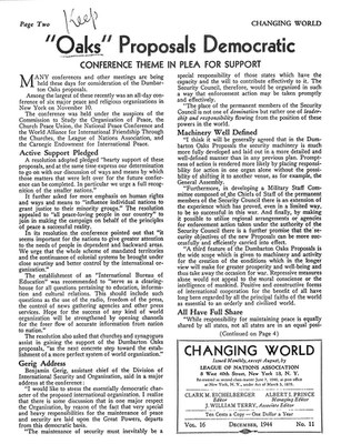 Changing World, newsletter, December 1944