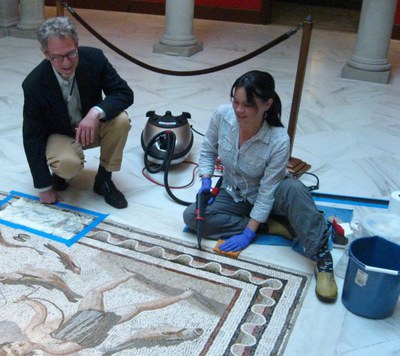 Conservation of "Three Erotes Fishing" Floor Mosaic