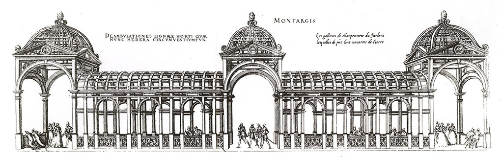 Figure 3. Design for the arbour at the Château Montargis; from Jacques Androuet Du Cerceau, “Le premier [-second] volume des plus excellents Bastiments de France” (Paris, 1576–79).