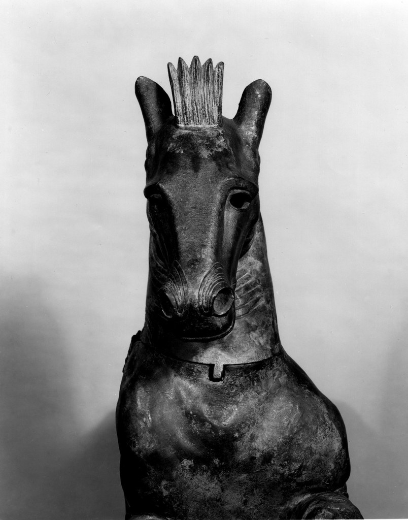 The late 2nd- to 3rd-century horse appears to breathe forcefully through its wide nostrils