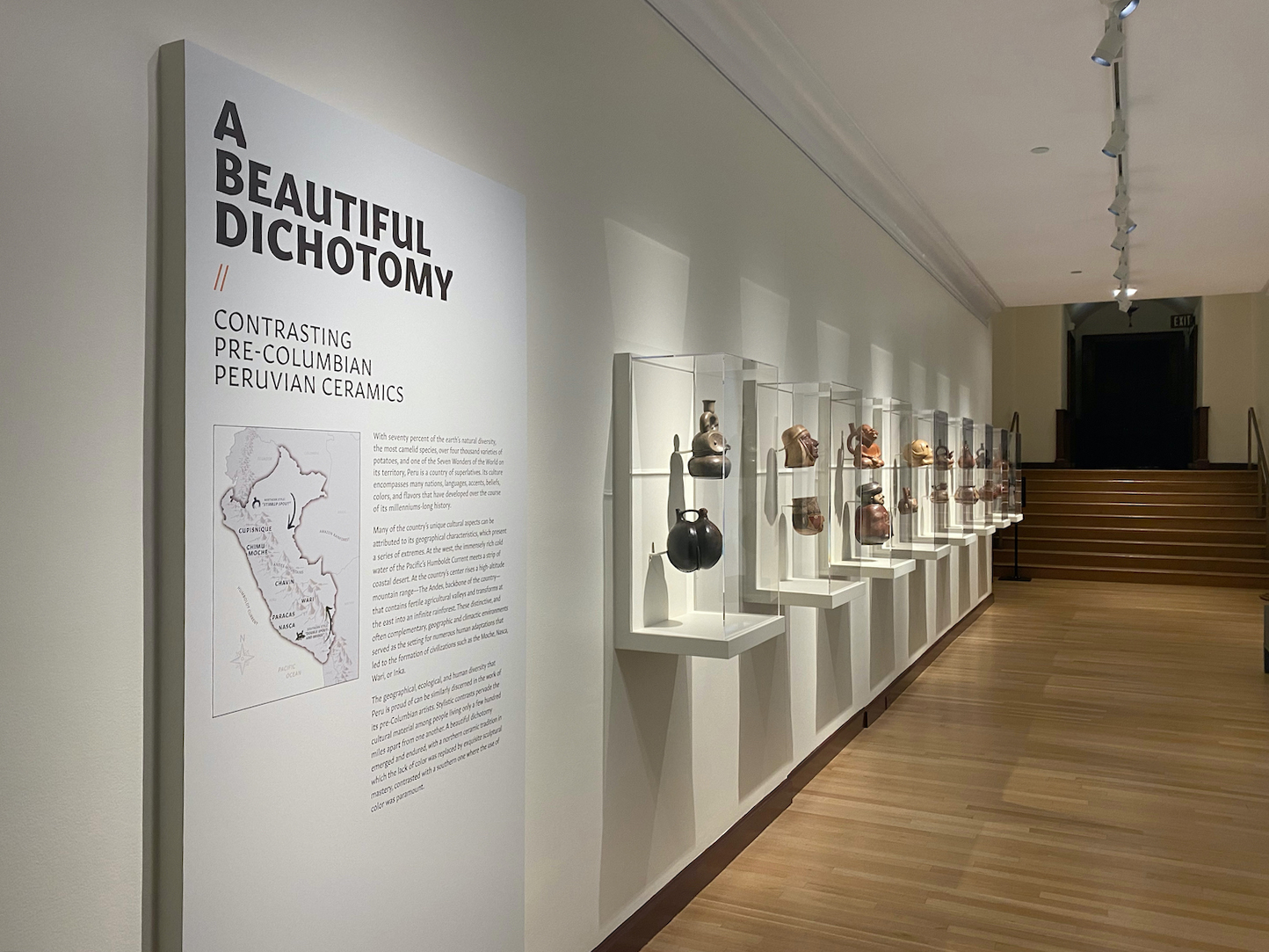 Special exhibition A Beautiful Dichotomy: Contrasting Pre-Columbian Peruvian Ceramics, now on view at the Dumbarton Oaks Museum. Photo by Lauren Toman.