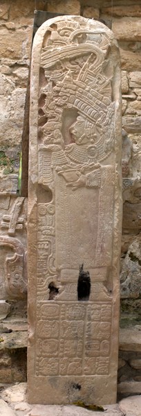 Stela 35 at Yaxchilan, one of a few monuments depicting women. Photo courtesy of Barbara Fash.