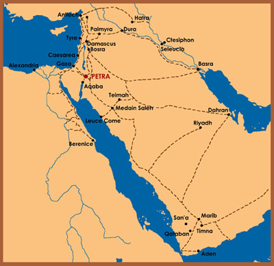 Map showing trade routes in the ancient Near East