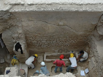 Fig. 2: Overview of the Small Vaulted Room during excavation.