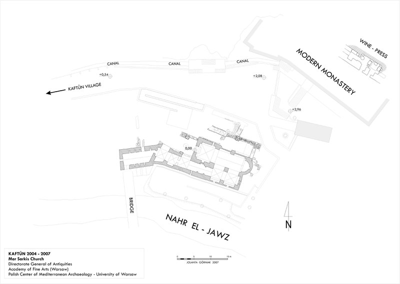 Fig. 3: General plan of the monastery and church in Kaftûn.