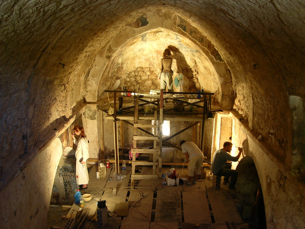 Fig. 5: Interior of the church during restoration work.