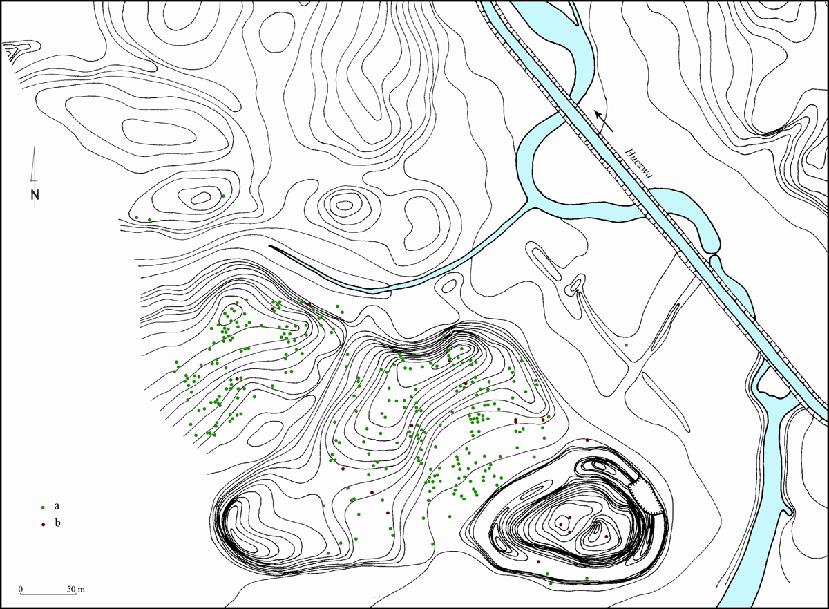 Fig. 7: Map of findspots for seals at the Czermno complex (Wołoszyn et al. 2012–2013)