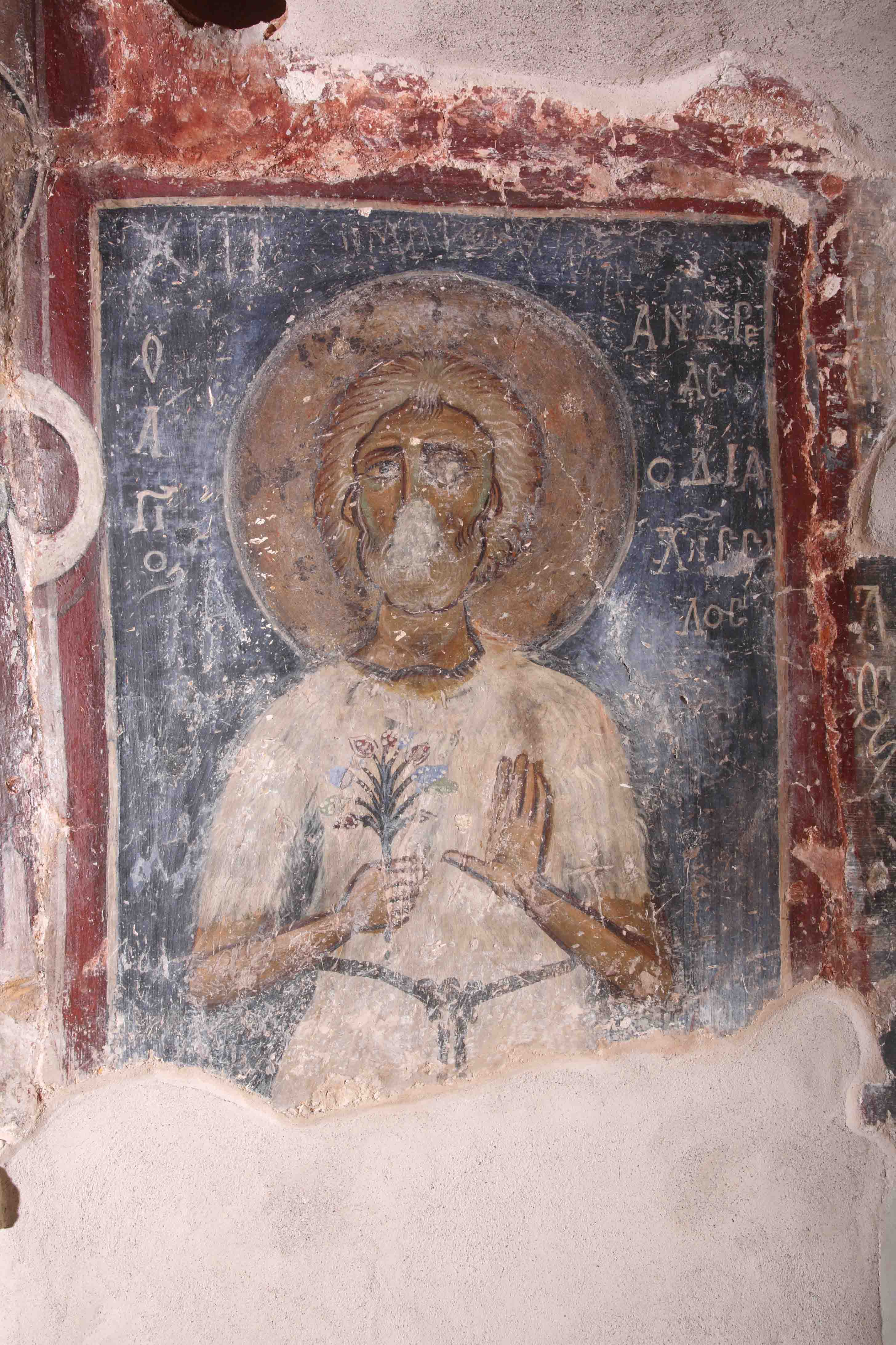 Fig. 3: Fresco painting depicting St. Andrew Salos (Koukoulli and Fischer 2011–2012)