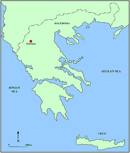 Fig. 1: Map of Sourtara Galaniou Kozanis in northern Greece.