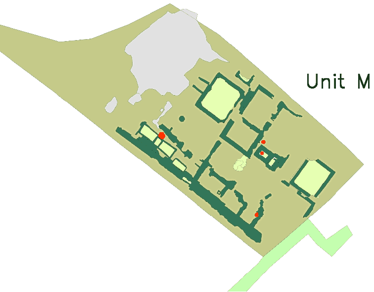 Fig. 4: Unit M mud brick buildings in Area 3 (Brooks Hedstrom 2006–2007)