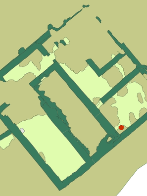 Fig. 5: Unit O mud brick building in Area 1. Scale 1:150.
