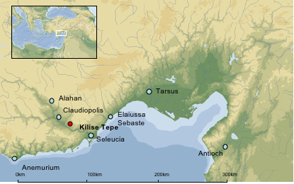 Fig. 1: Map of Cilician region showing Kilise Tepe and other sites in the Göksu Valley (Jackson 2009–2010)