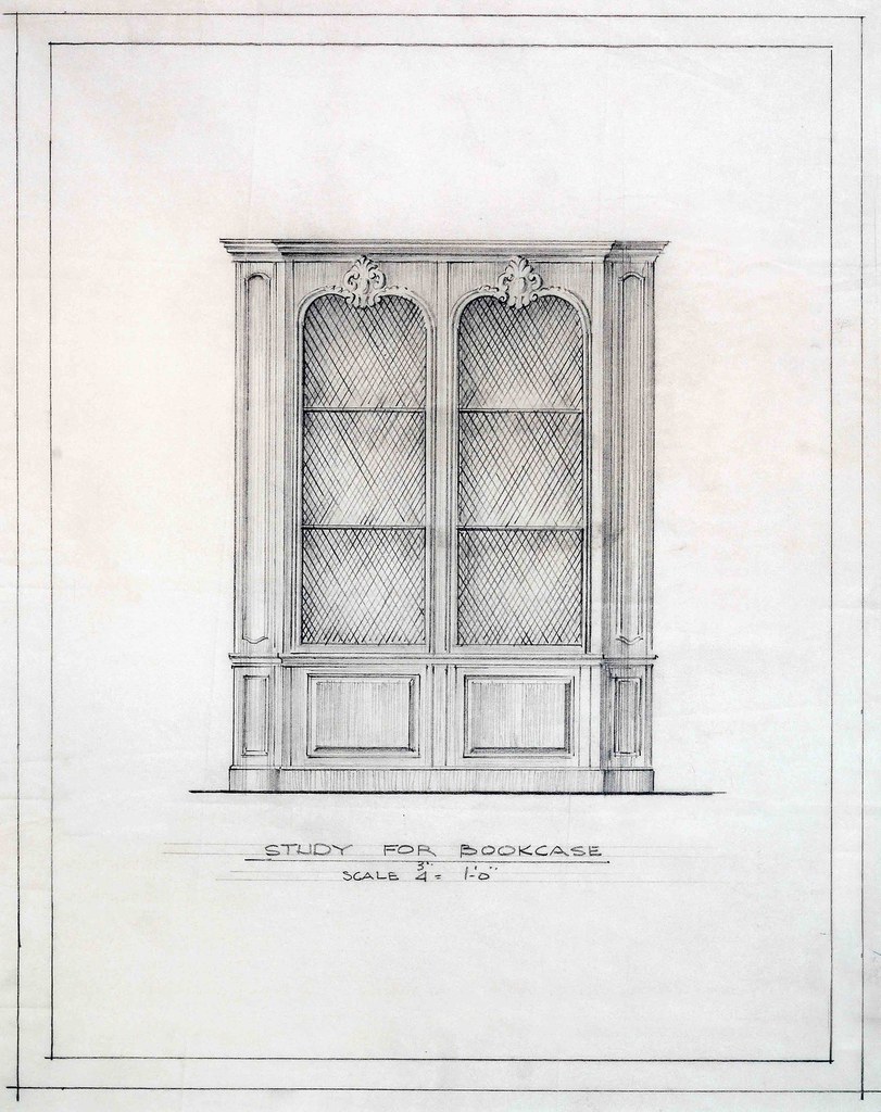 Frederic Rhinelander King, Study for Bookcase. Archives, AR.AD.MW.GL.003, Dumbarton Oaks Research Library and Collection.