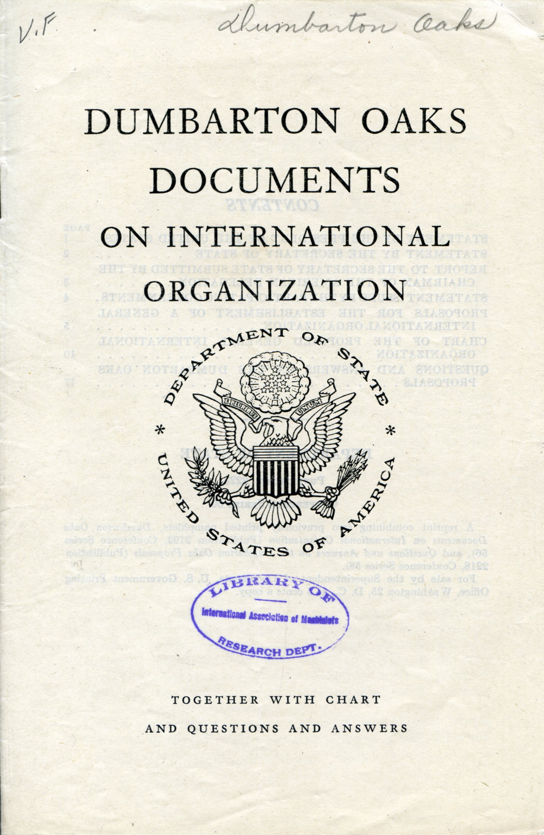 Dumbarton Oaks Documents on International Organization