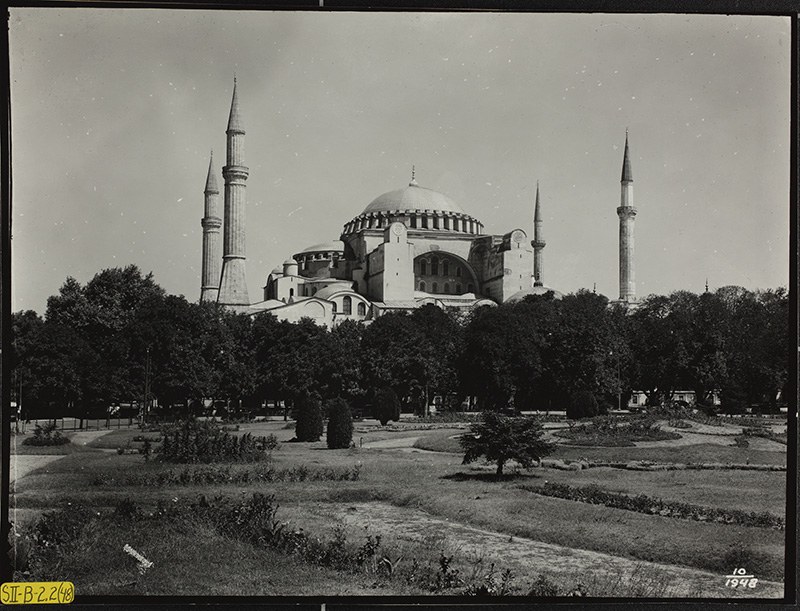 Exterior view from grounds, 1948, MS.BZ.004-03-01-02-001-032, The Byzantine Institute and Dumbarton Oaks Fieldwork Records and Papers, ca. late 1920s-2000s, Image Collections and Fieldwork Archives, Dumbarton Oaks, Trustees for Harvard University, Washington, D.C. 