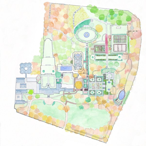 Artful Mapping of the Dumbarton Oaks Gardens
