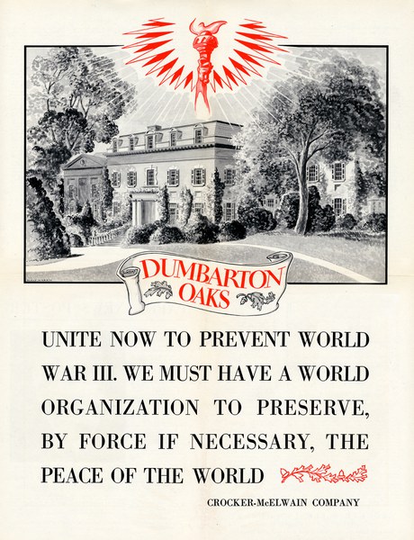 Dumbarton Oaks Wartime Poster, 1945