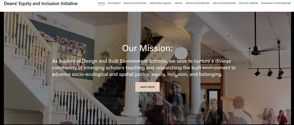 Screenshot of the Home page for the Deans' Equity and Inclusion website