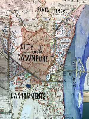 Detail of a map of Cawnpore