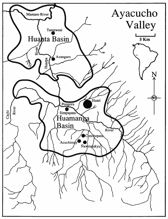 Fig. 1: Map of Ayacucho Valley (Cook and Isbell 2000–2001)