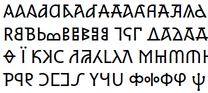 Selection of variant Greek letters in Athena Ruby