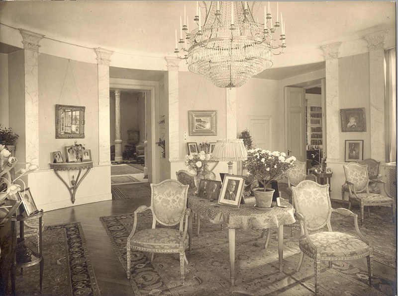 Room in the Blisses' Stockholm house, with a number of artworks