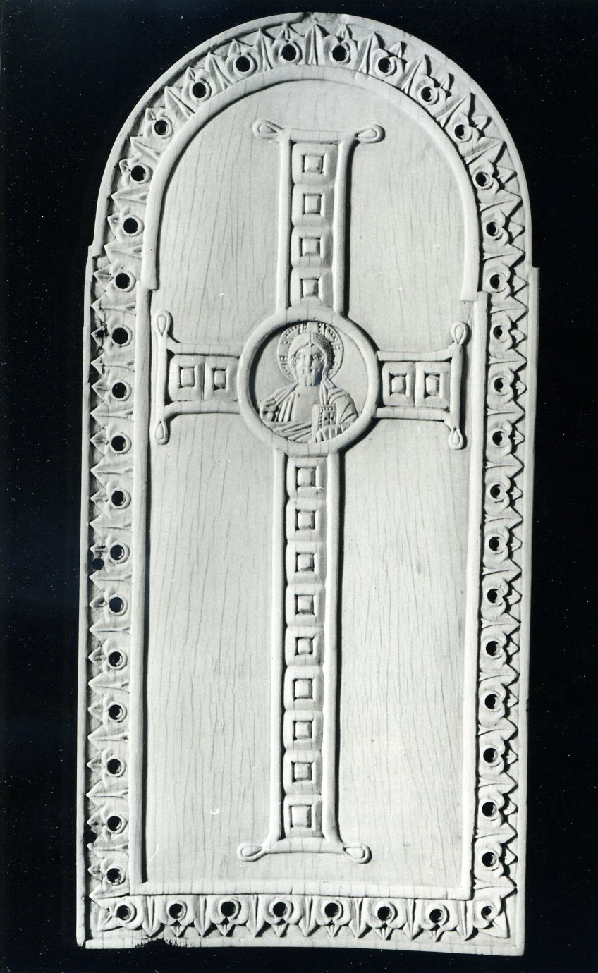 Diptych panel with gemmed cross