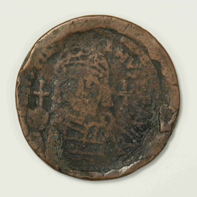 Justinian I, Copper, Follis, Antioch, 555/556
