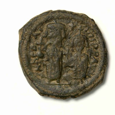 Herakleios, Copper, Half Follis, Thessalonike, 614/615