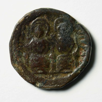 Justin II, Copper, Half Follis, Constantinople, 566/567
