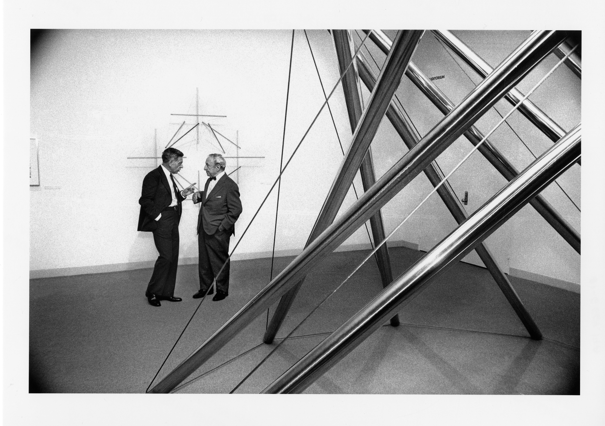Abram Lerner and Joseph H. Hirshhorn in a Sculpture Exhibit, June 1981. Historic Images of the Smithsonian, Smithsonian Institution Archives, Image #81-6664-14A.