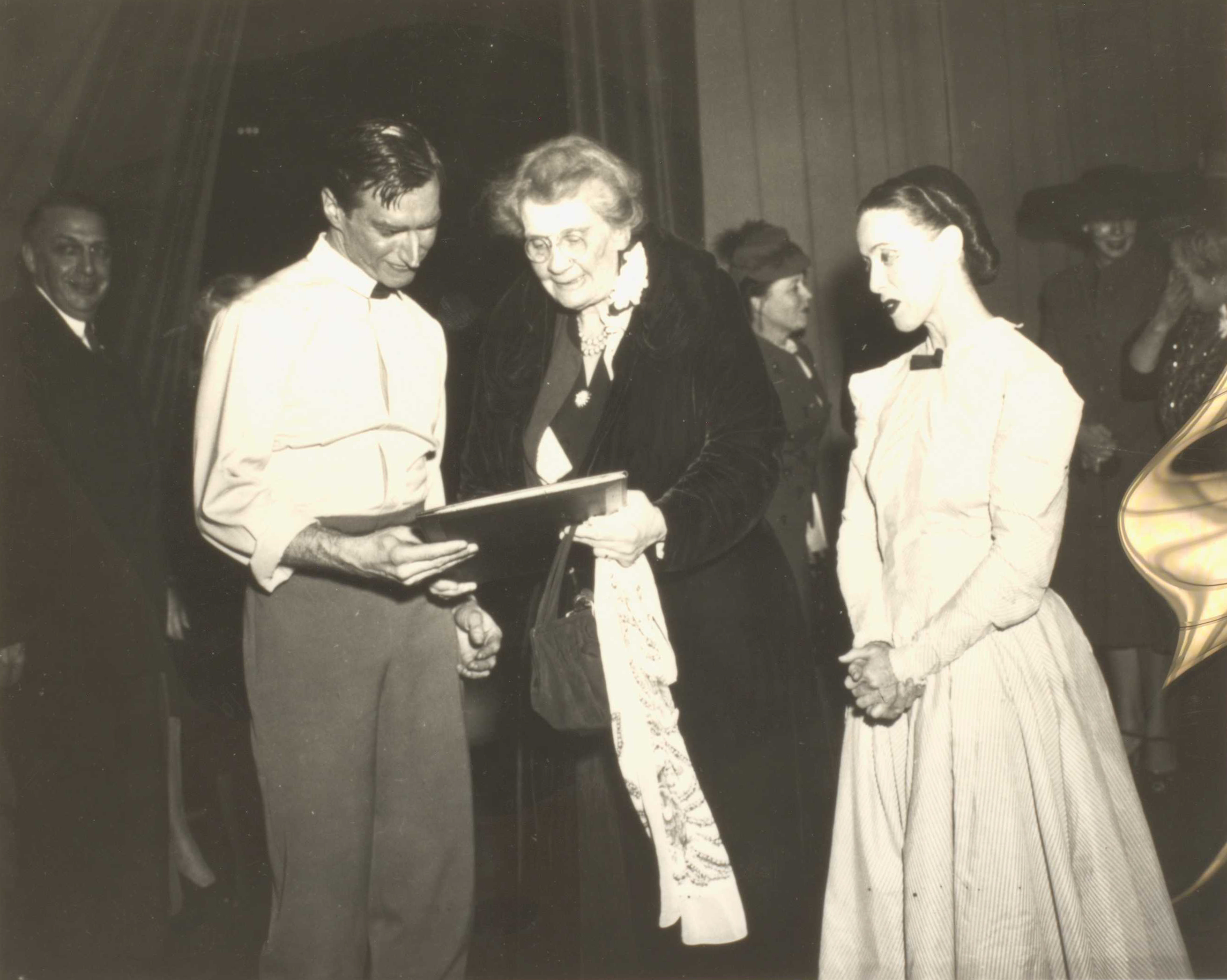 Elizabeth Sprague Coolidge, Erick Hawkins, and Martha Graham at the premiere of “Appalachian Spring,” 1944. Coolidge Foundation Collection, Music Division, Library of Congress.