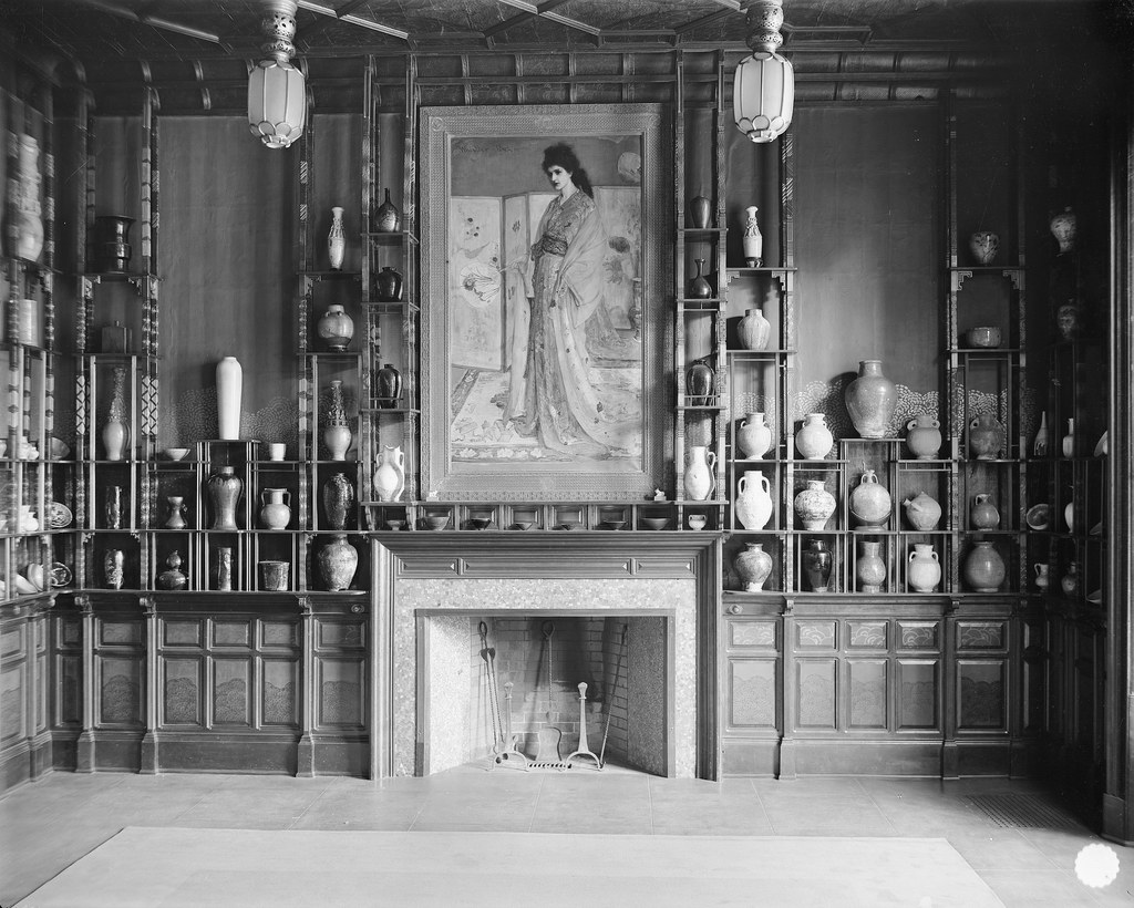 George R. Swain, Photograph of Peacock Room in Charles Lang Freer’s Detroit house, 1908. Charles Lang Freer Papers. Freer Gallery of Art and Arthur M. Sackler Gallery Archives, Smithsonian Institution, Washington, D.C., FSA A.01 12.02.3.3GN.07.