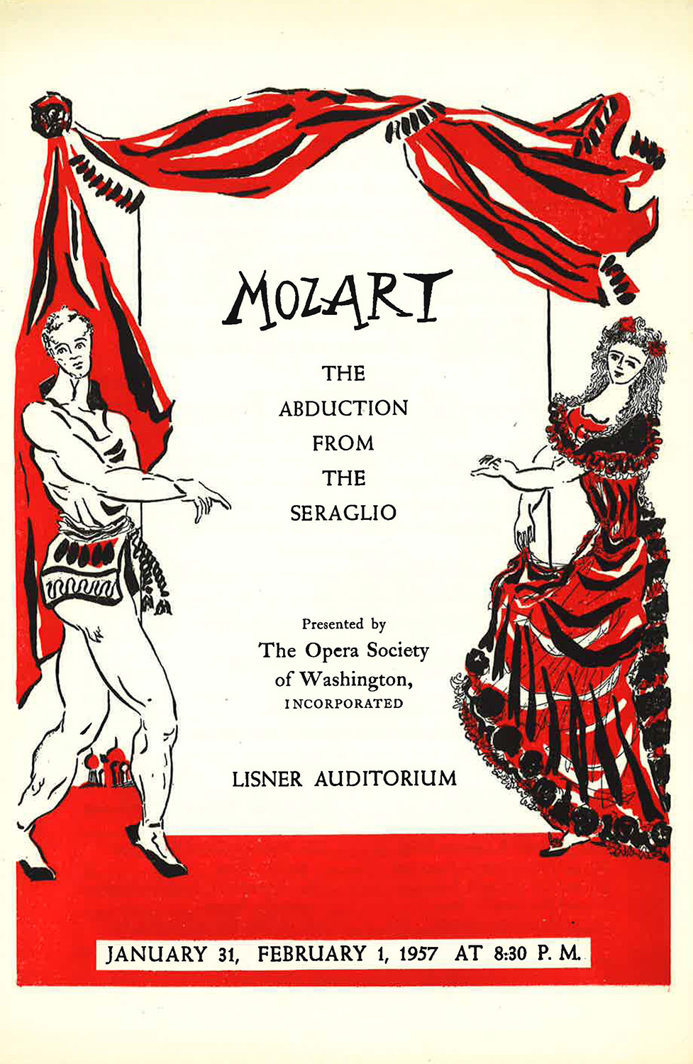 Program for “Die Entführung aus dem Serail,” the Opera Society of Washington’s debut production in 1957. 