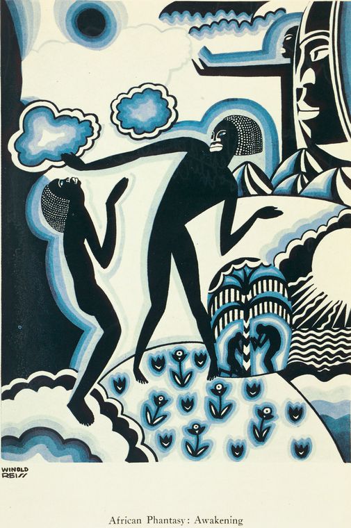 Winold Reiss, “African Phantasy: Awakening,” from “The New Negro: An Interpretation,” 1925. Schomburg Center for Research in Black Culture, Manuscripts, Archives and Rare Books Division, The New York Public Library.