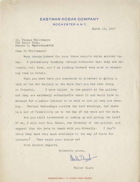 Letter from Walter Clark to Thomas Whittemore, March 18, 1947