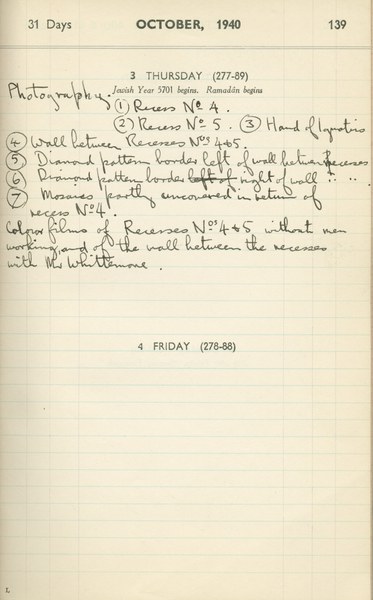 Ernest Hawkins (?): Notebook Entry for October 3, 1940