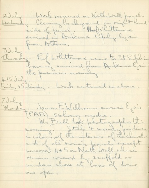 Ernest Hawkins: Notebook Entry for July 2 - 7, 1947