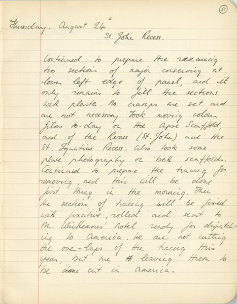 Richard A. Gregory: Notebook Entry for August 24, 1939