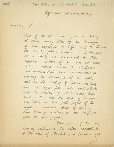 Richard A. Gregory: Notebook Entry for November 2, 1937