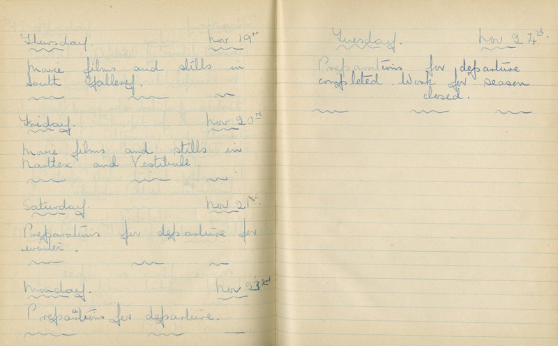 William John Gregory: Notebook Entry for November 19 - 24, 1936