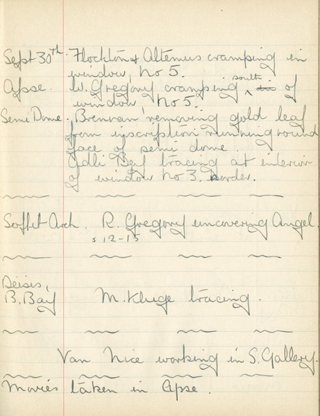 William John Gregory: Notebook Entry for September 30, 1937
