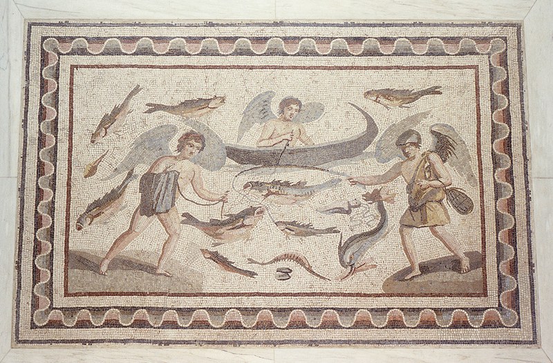 Mosaic with Erotes Fishing