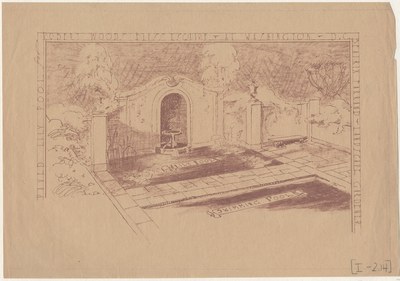 Drawing for paved lily pool, 1928–1931