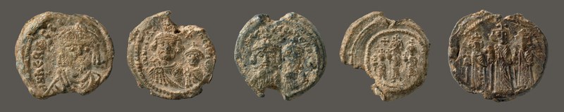 The seals of Herakleios, 610–641 (BZS.1958.106.523, BZS.1958.106.528, BZS.1947.2.351, BZS.1958.106.546, BZS.1951.31.5.1630)