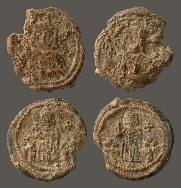 Leo III and Constantine V, issued 720–41 (BZS.1951.31.5.1643 and BZS.1951.31.5.1628)