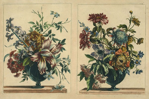Arrangements in glass vases