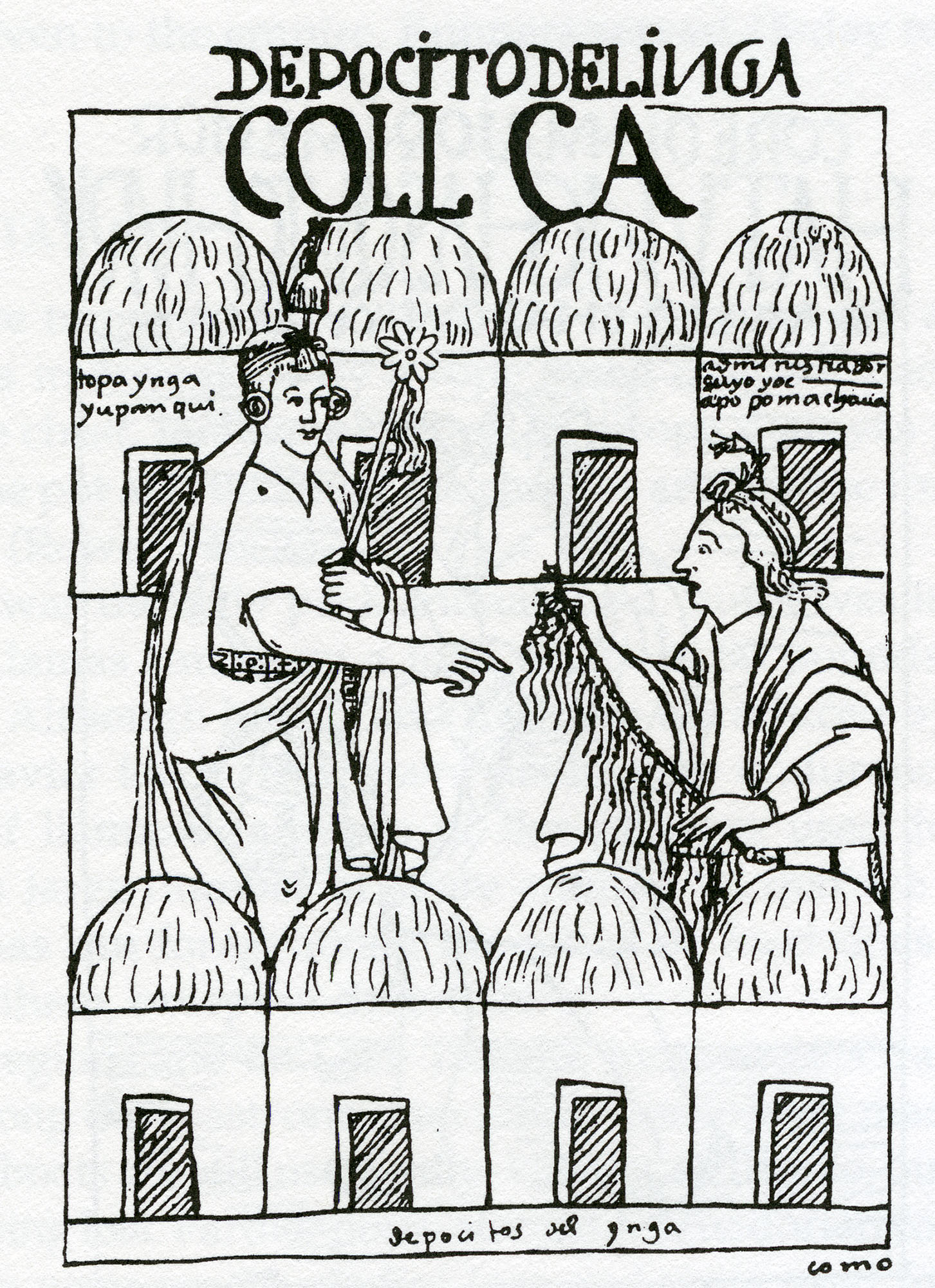 Fig. 32: Inka and khipukamayuq at a state storehouse