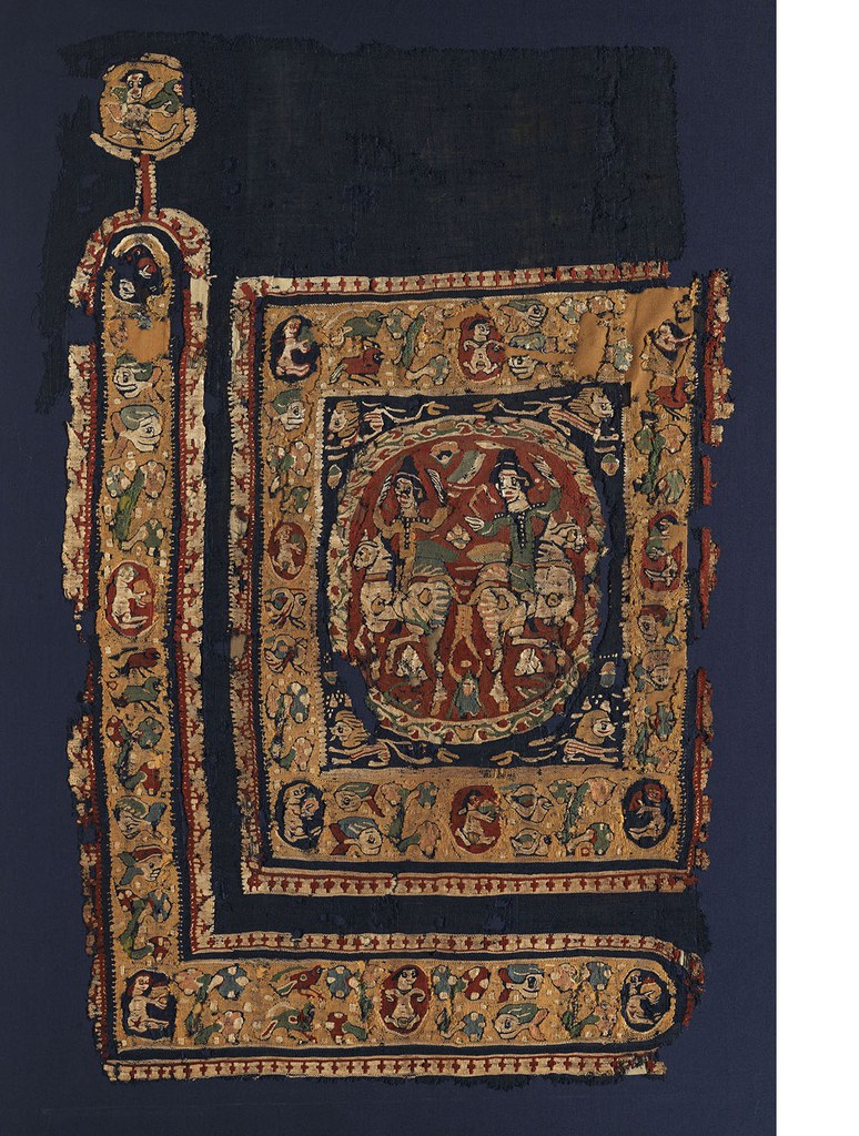 Curtain fragment with two horsemen