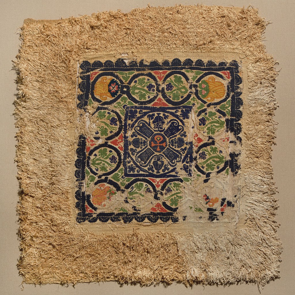 Fragment of a Furnishing Textile with geometric motifs in the center
